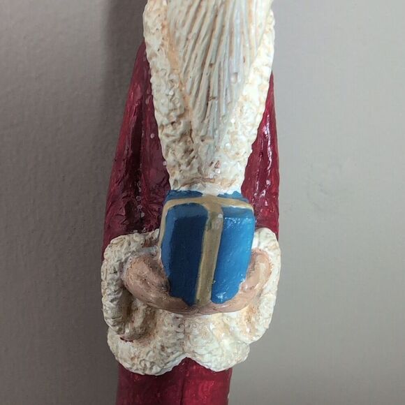 Hand Carved Wooden Primitive Santa Father Christmas Folk Art 6.5" Tall - Picture 3 of 10